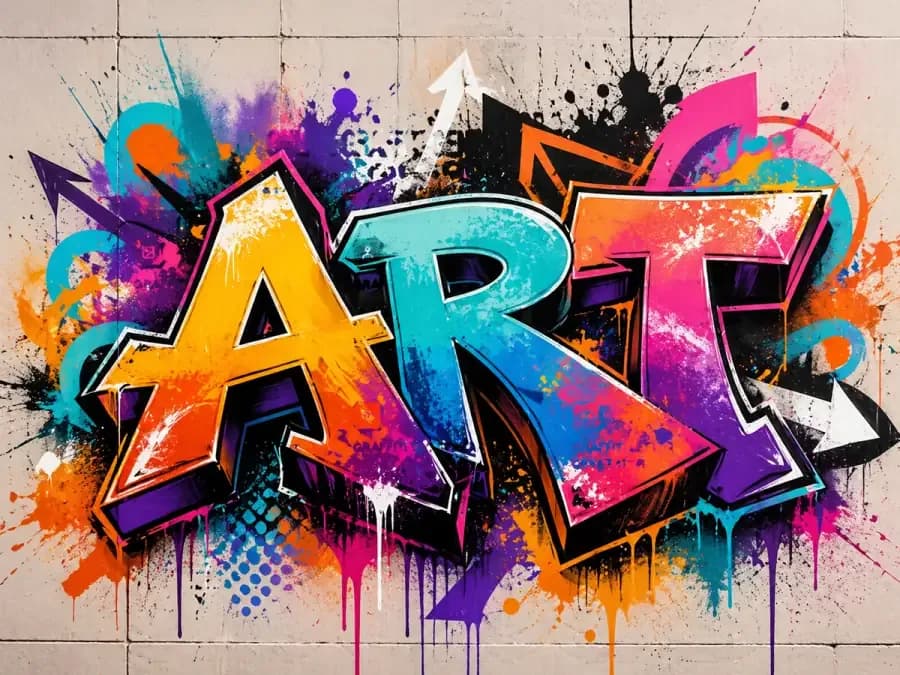 Graffiti Generator tool guide showing different ways to create graffiti text and street art
