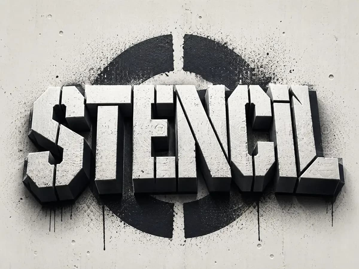 Stencil and 3D effect generated by graffiti art generator