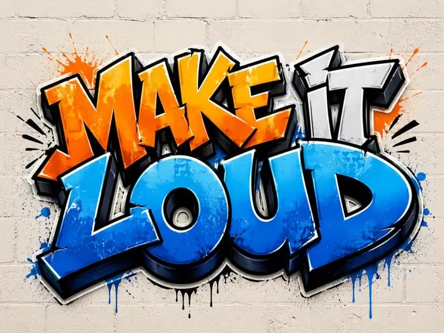 Graffiti text generator with bold urban typography