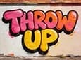 Throw-up graffiti style with rounded quick lettering